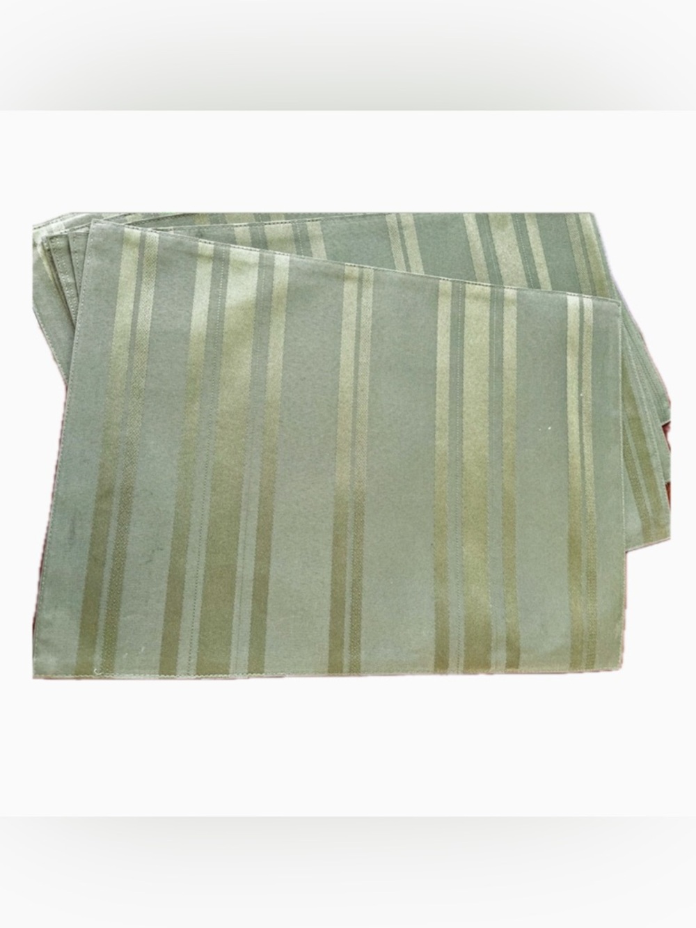 Elegant Sage Green Striped tone on tone Placemats